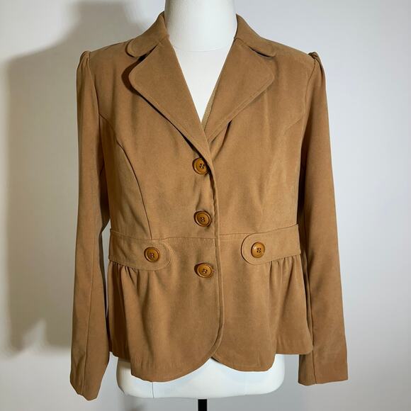 Notations Mustard Yellow 3 Button Blazer Suit Jacket Career Womens Size Small S - Picture 1 of 8